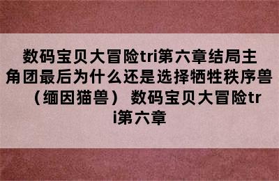 数码宝贝大冒险tri第六章结局主角团最后为什么还是选择牺牲秩序兽（缅因猫兽） 数码宝贝大冒险tri第六章